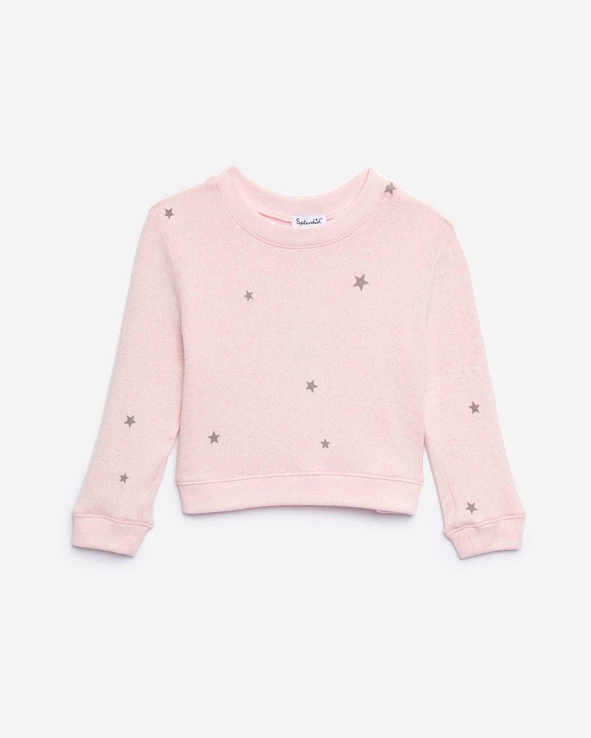 Toddler Girl Hacci Star Print Pullover - Blush Heather