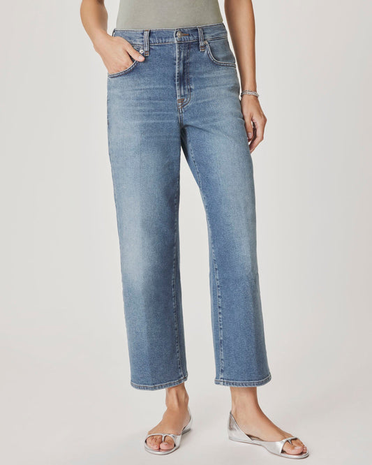 Straight Ankle Jean in Medium Wash - Ocean Breeze