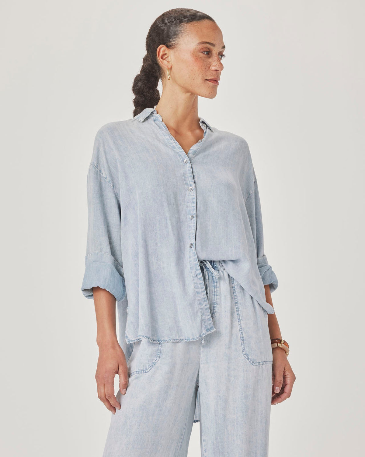 Bleached Indigo Button Down - Bleached Indigo
