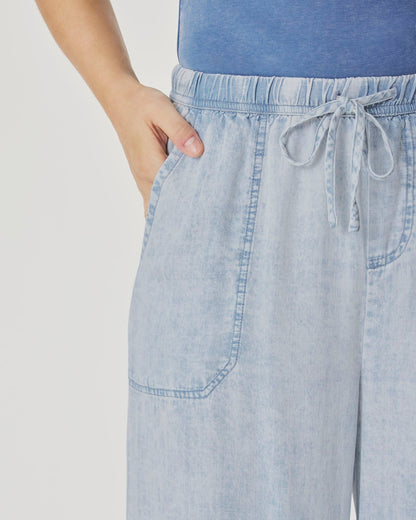 Angie Bleached Indigo Palazzo Pant - Bleached Indigo