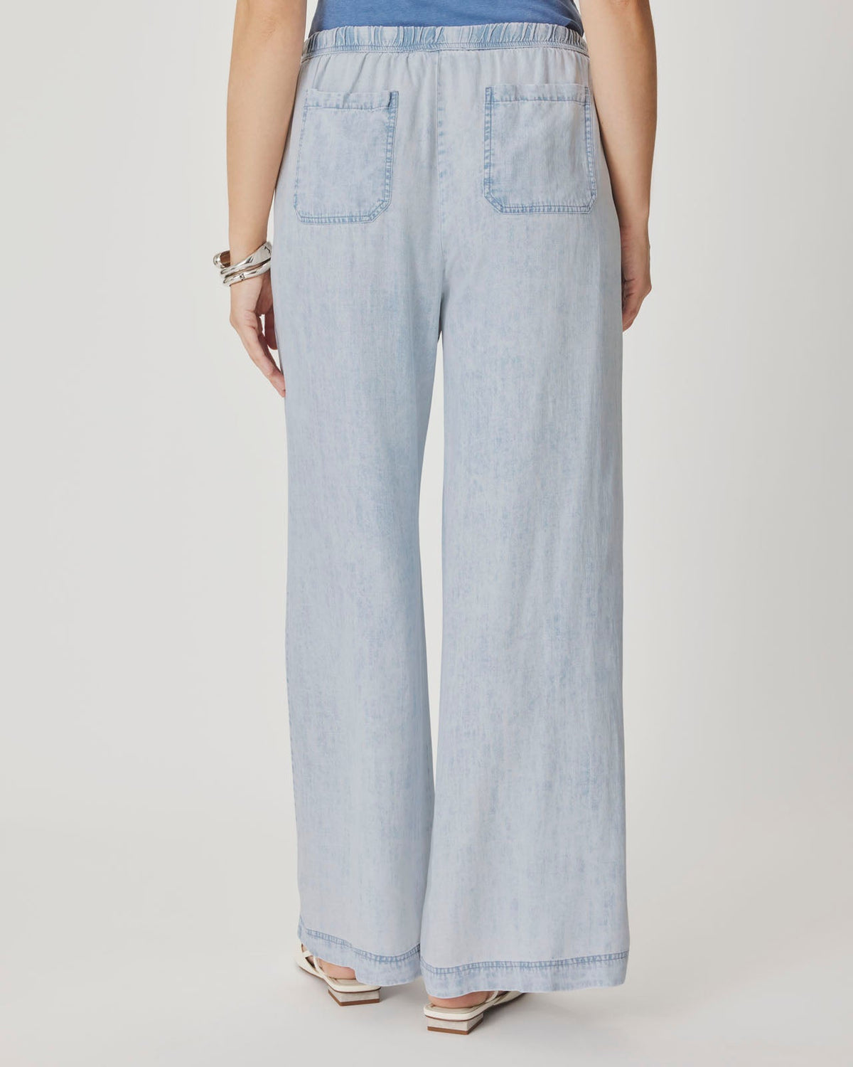Angie Bleached Indigo Palazzo Pant - Bleached Indigo