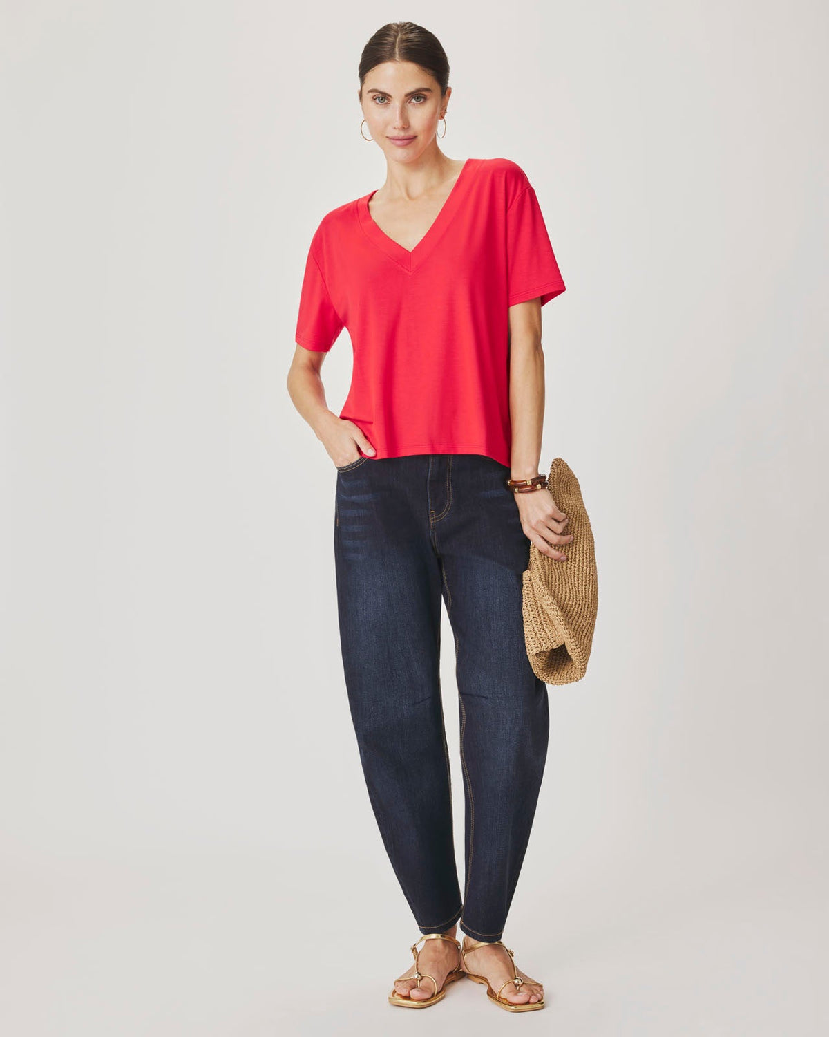 Kacey Bamboo Blend V-Neck Tee