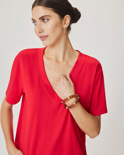 Kacey Bamboo Blend V-Neck Tee