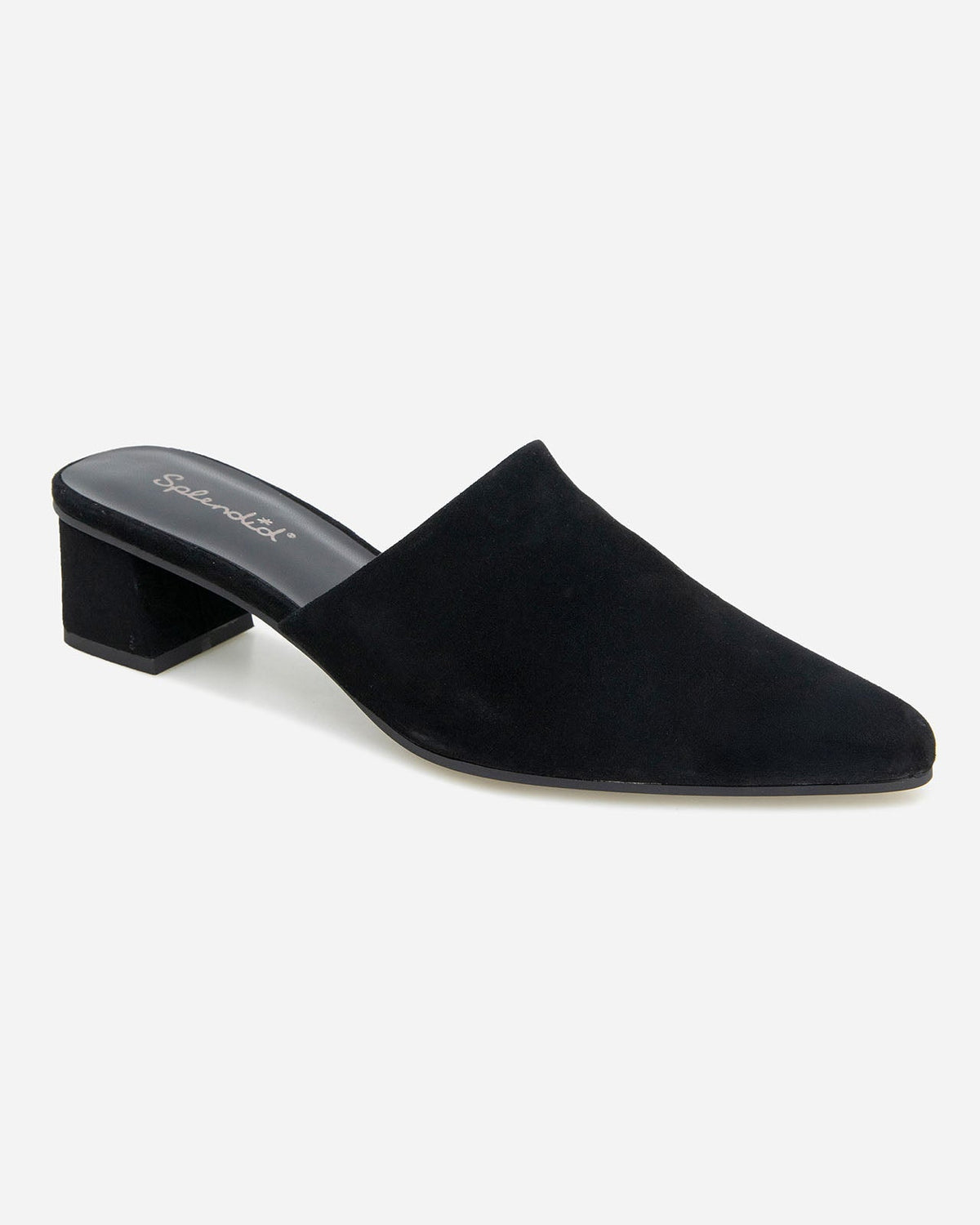 Lorelei Suede Mule Slide in Black - Black