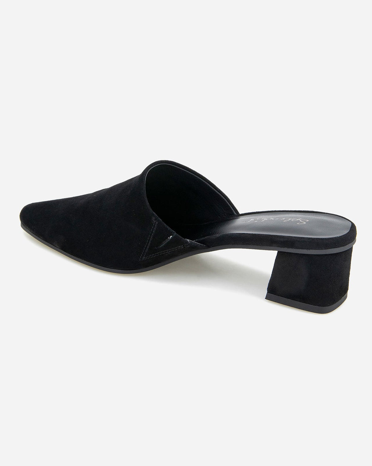Lorelei Suede Mule Slide in Black - Black