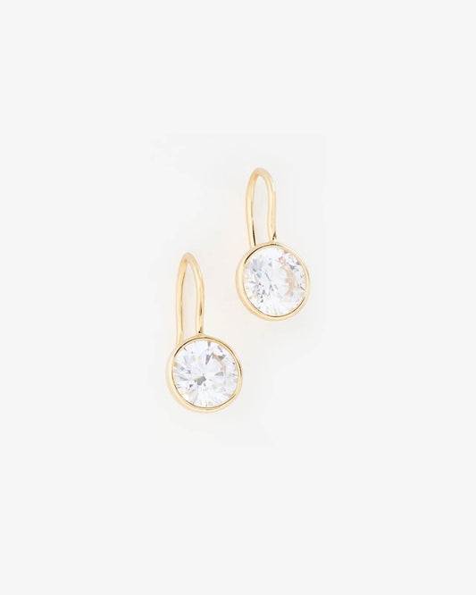 Shashi Bezel Gold Drop Earring - Gold