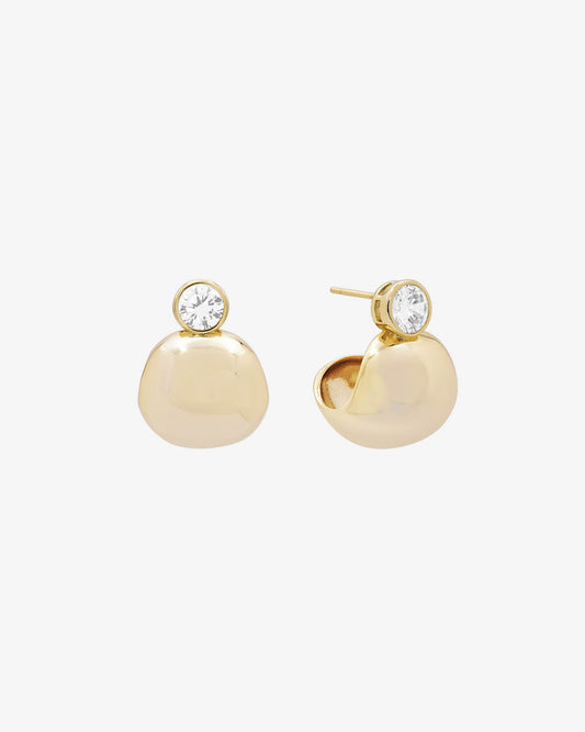 Shashi Bezel Gold Earring - Gold