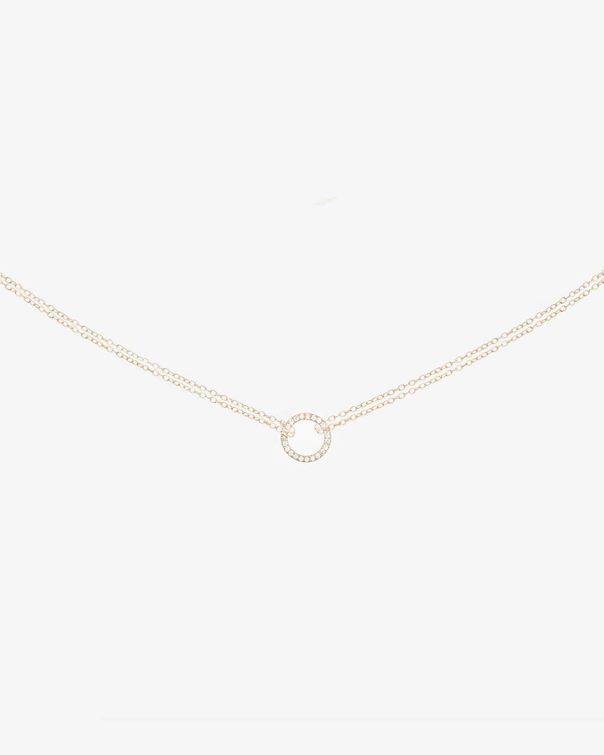 Shashi Circle Pave Necklace - Gold