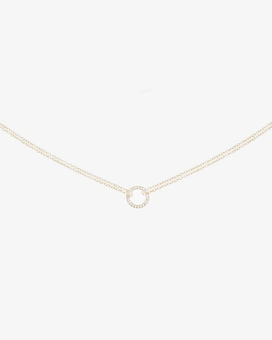 Shashi Circle Pave Necklace - Gold