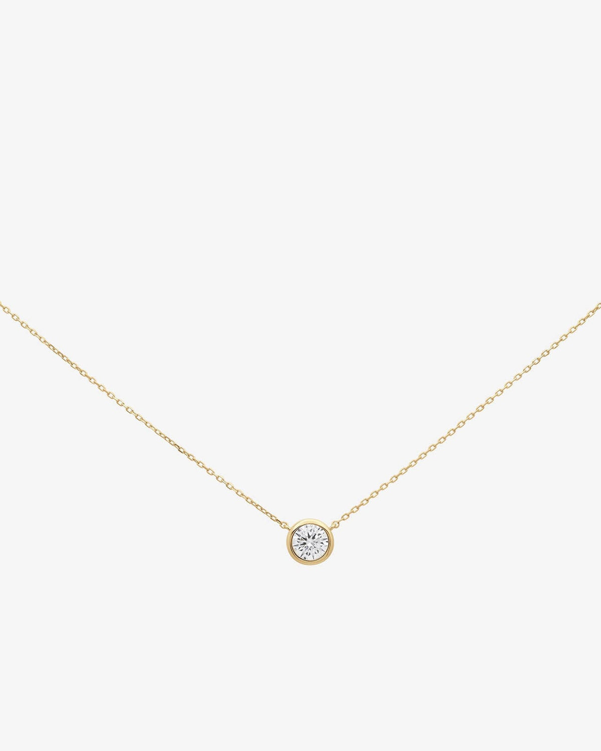 Shashi Bezel Solitaire Moissanite Necklace - Gold