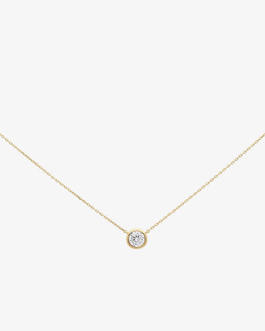 Shashi Bezel Solitaire Moissanite Necklace - Gold