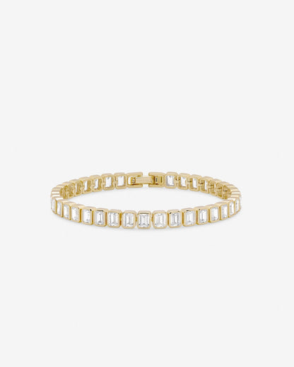 Shashi Emerald Cut Tennis Bracelet - Gold