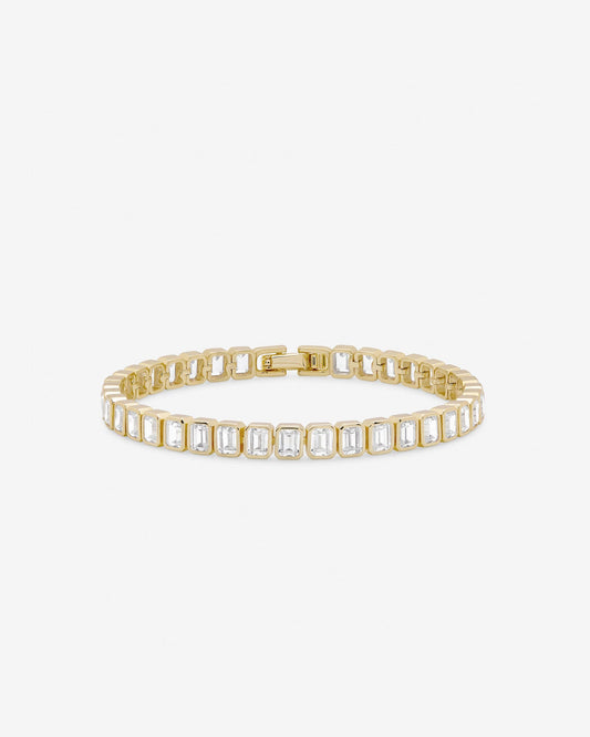 Shashi Emerald Cut Tennis Bracelet - Gold