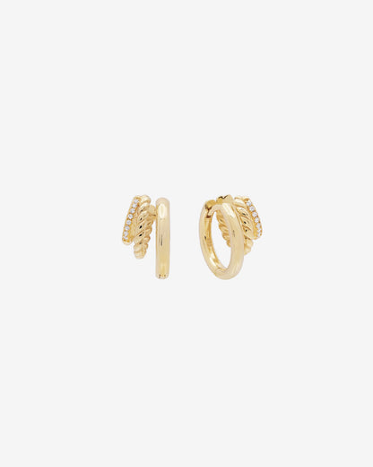 Shashi Charlee Triple Huggie Earring - Gold