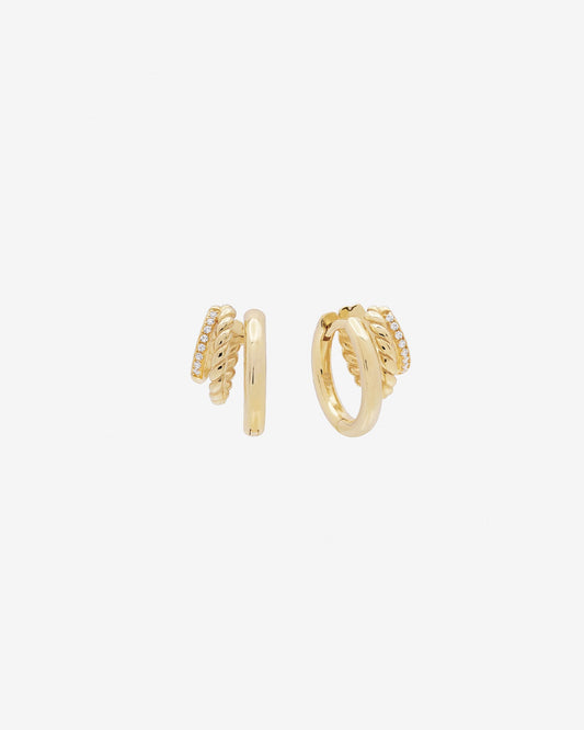 Shashi Charlee Triple Huggie Earring - Gold