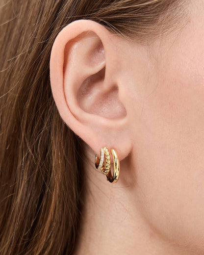 Shashi Charlee Triple Huggie Earring - Gold