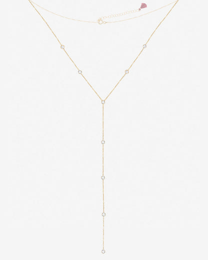 Shashi Emily Diamond Lariat Necklace - Gold