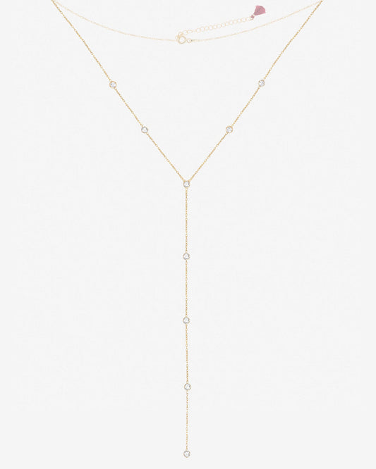 Shashi Emily Diamond Lariat Necklace - Gold
