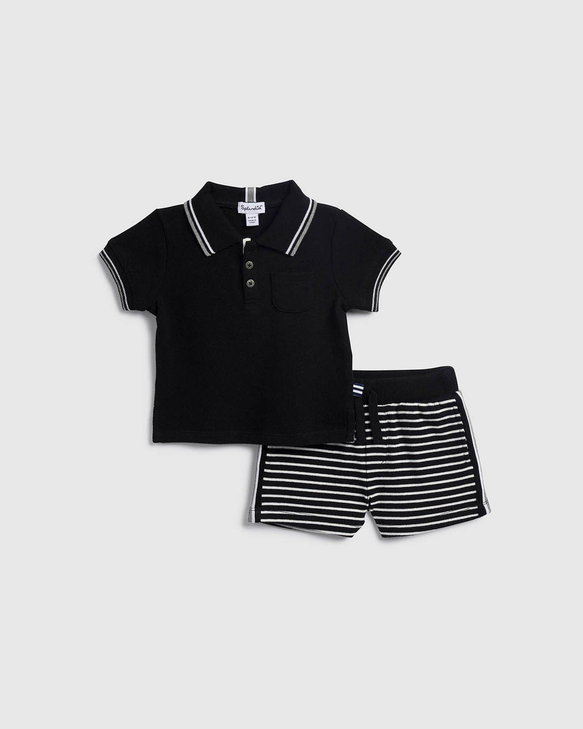 Infant Boy Bennett Stripe Set - Black