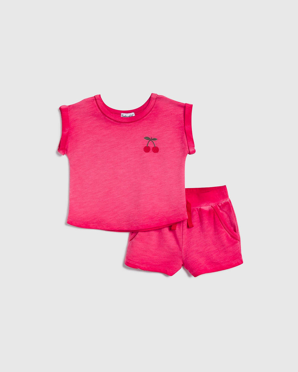 Infant Girl Vintage Cherry Tee Set - Cherry