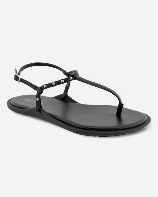 Asher Studded Sandal in Black - Black