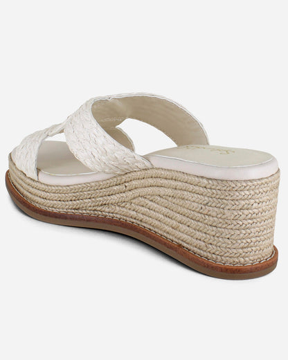 Daria Raffia Wedge in Oat - Oat