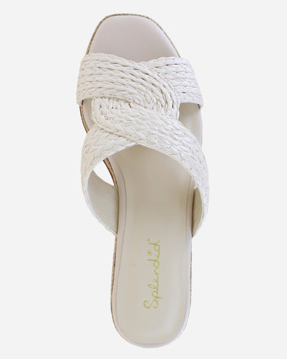 Daria Raffia Wedge in Oat - Oat