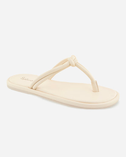 Fedora Leather Sandal in Oat - Oat
