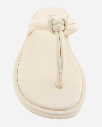 Fedora Leather Sandal in Oat - Oat