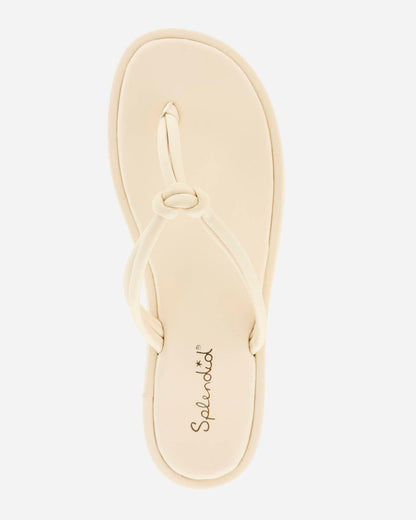 Fedora Leather Sandal in Oat - Oat