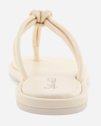 Fedora Leather Sandal in Oat - Oat