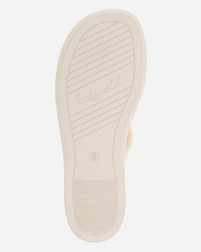 Fedora Leather Sandal in Oat - Oat