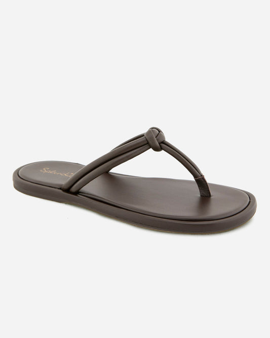 Fedora Leather Sandal in Spice - Spice