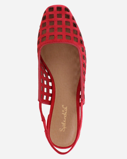 Roxanne Suede Mule in Red - Red