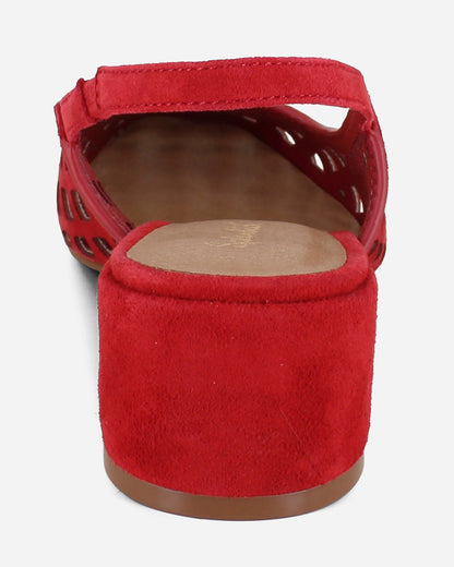 Roxanne Suede Mule in Red - Red