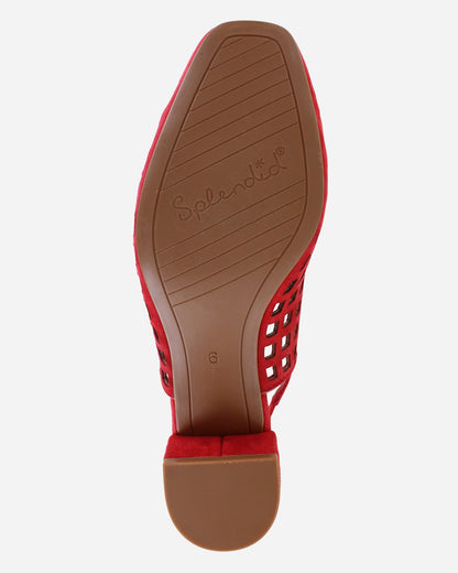 Roxanne Suede Mule in Red - Red