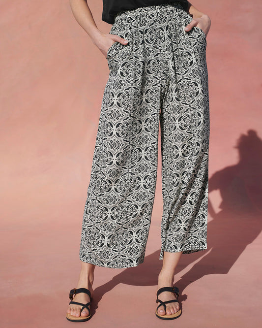 Alessandra Duomo Print Silk Wide Leg Pant - Duomo Print