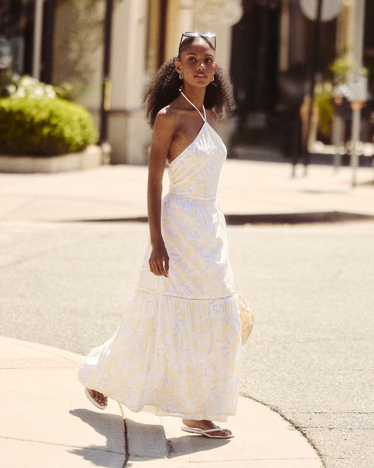Lia Lemon Maxi Dress - Lemon Print
