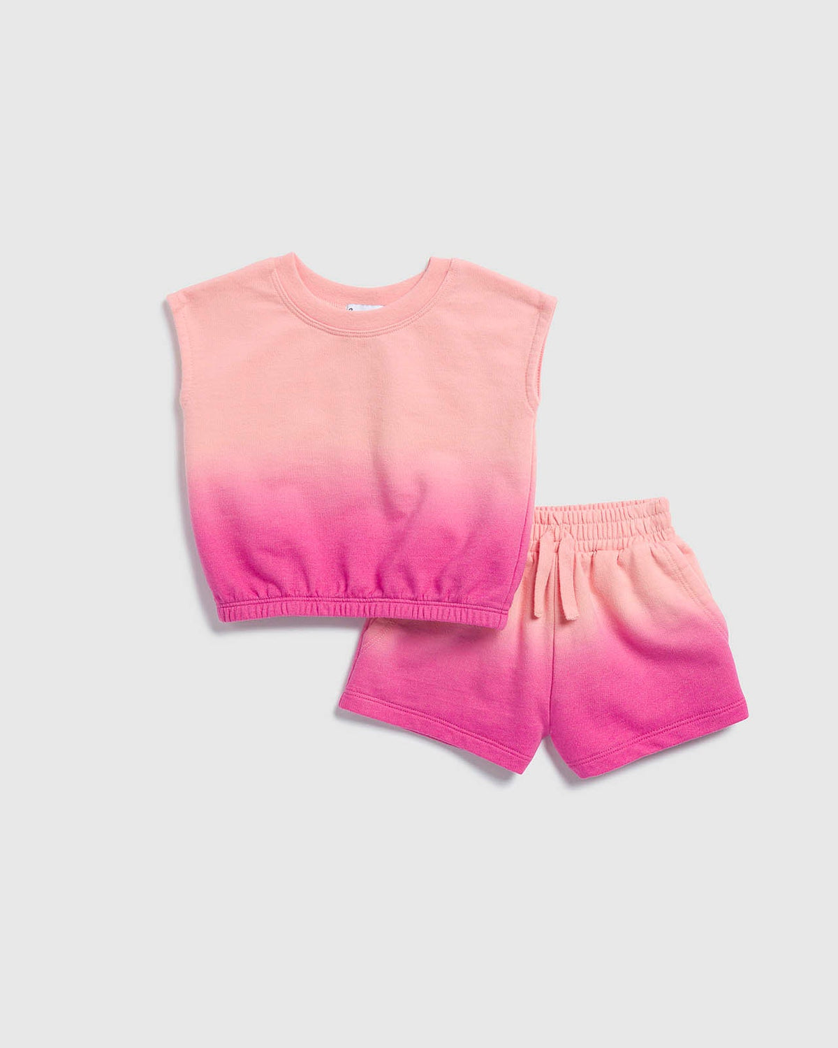 Infant Girl Cotton Candy Dip Dye Short Sleeve Set - Cotton Candy Dip Dye