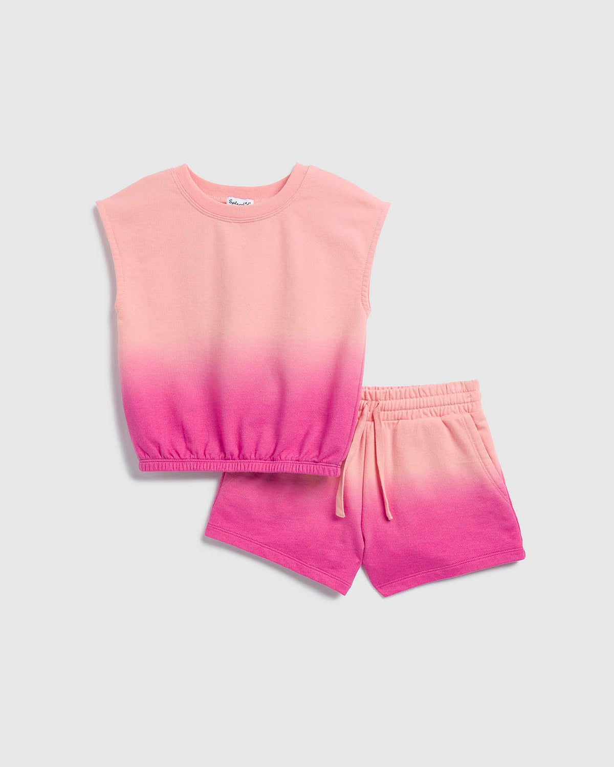 Toddler Girl Cotton Candy Dip Dye Short Sleeve Set - Cotton Candy Dip Dye