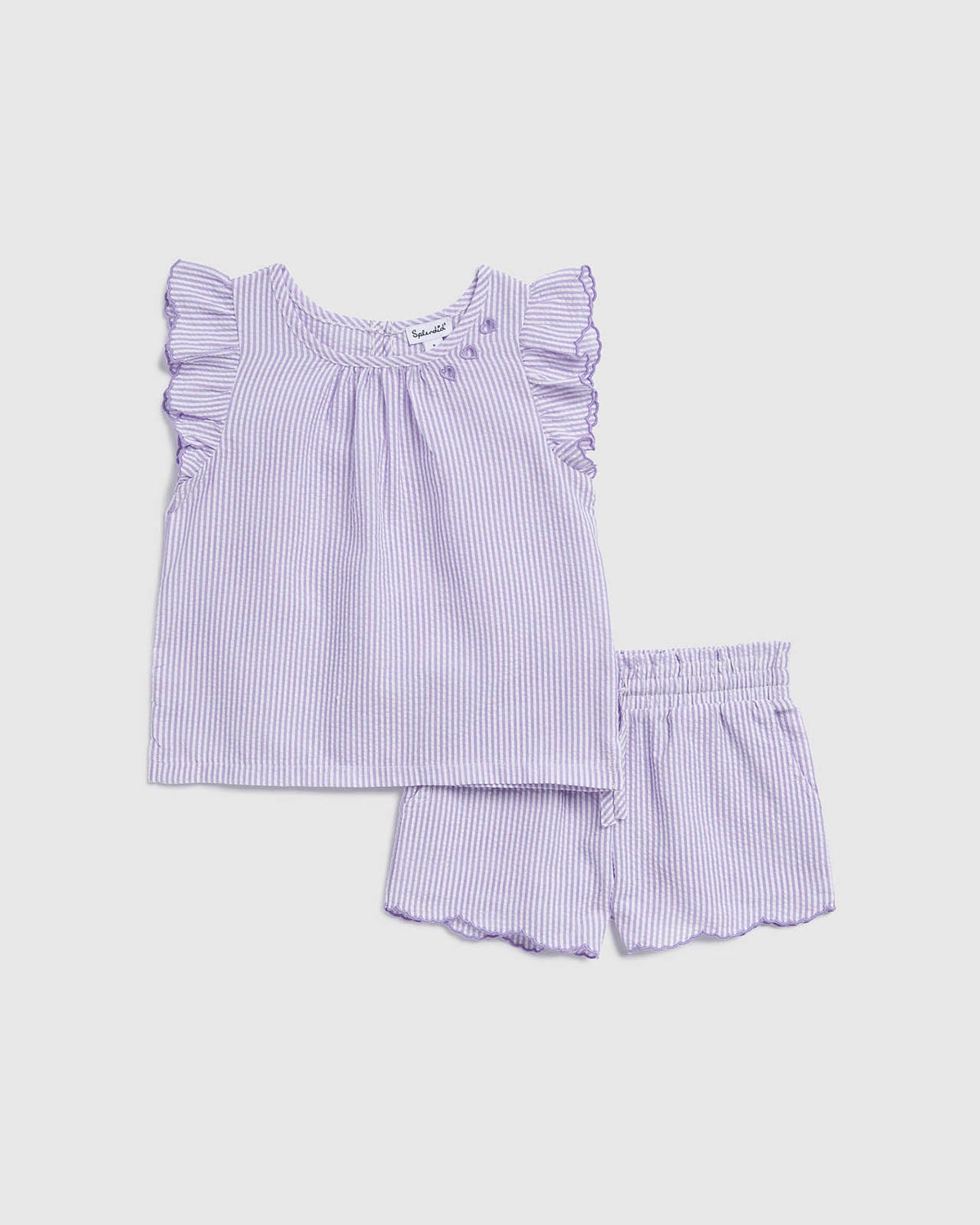 Toddler Girl Orchid Stripe Set - White/Soft Orchid