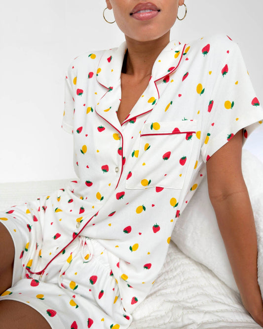 Strawberry Lemonade Flora Pillowsoft Short Set - Strawberry Lemonade