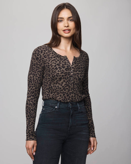 Thermal Forever Leopard Henley - Leopard Print