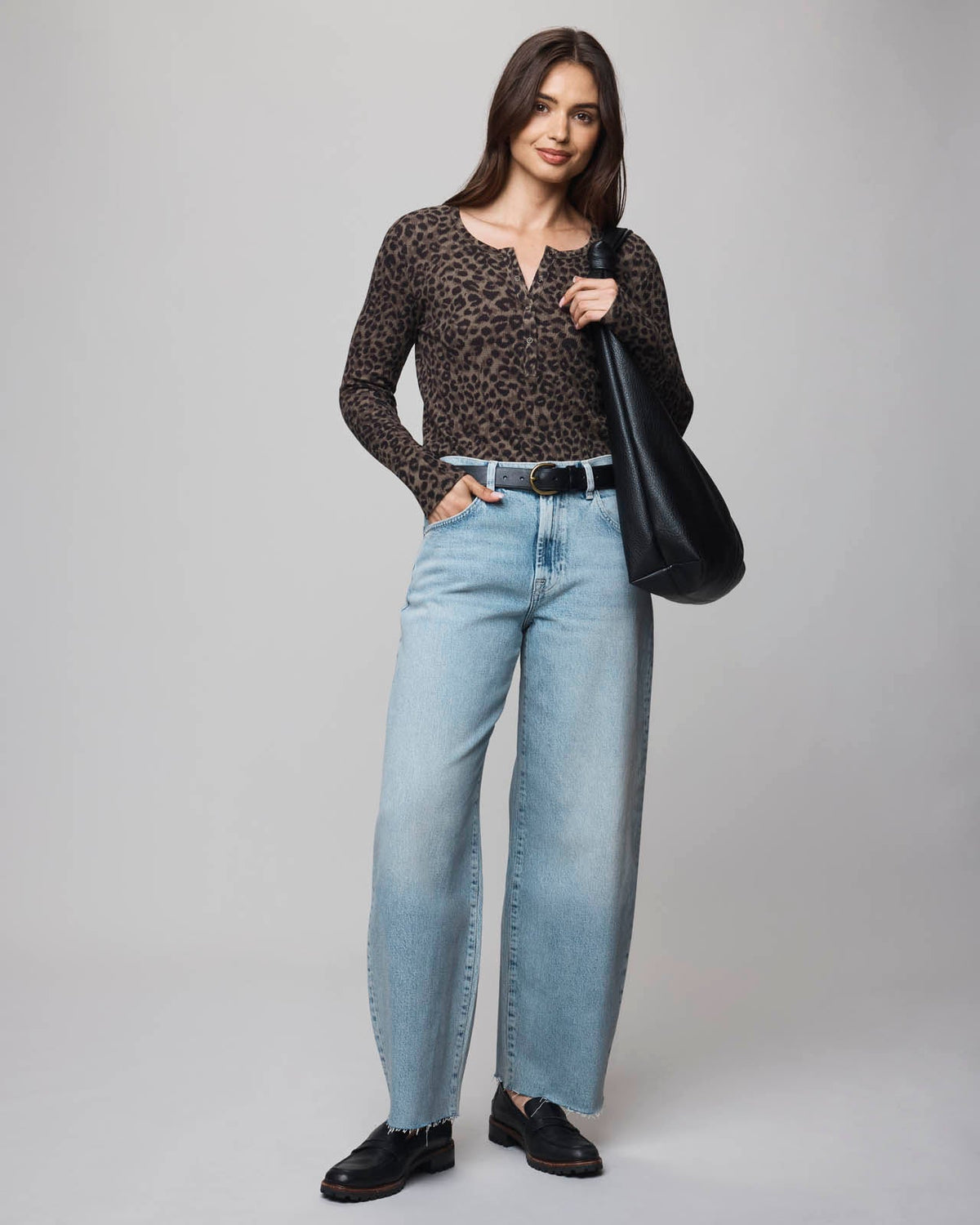 Thermal Forever Leopard Henley - Leopard Print