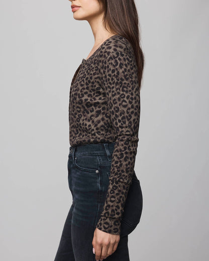 Thermal Forever Leopard Henley - Leopard Print
