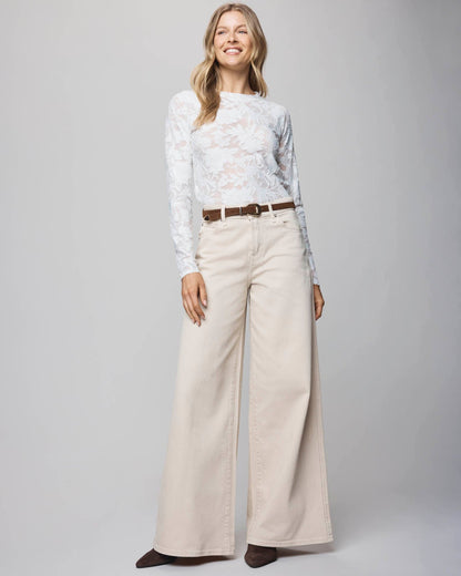 Ravyn Wide Leg Jean - White Sand