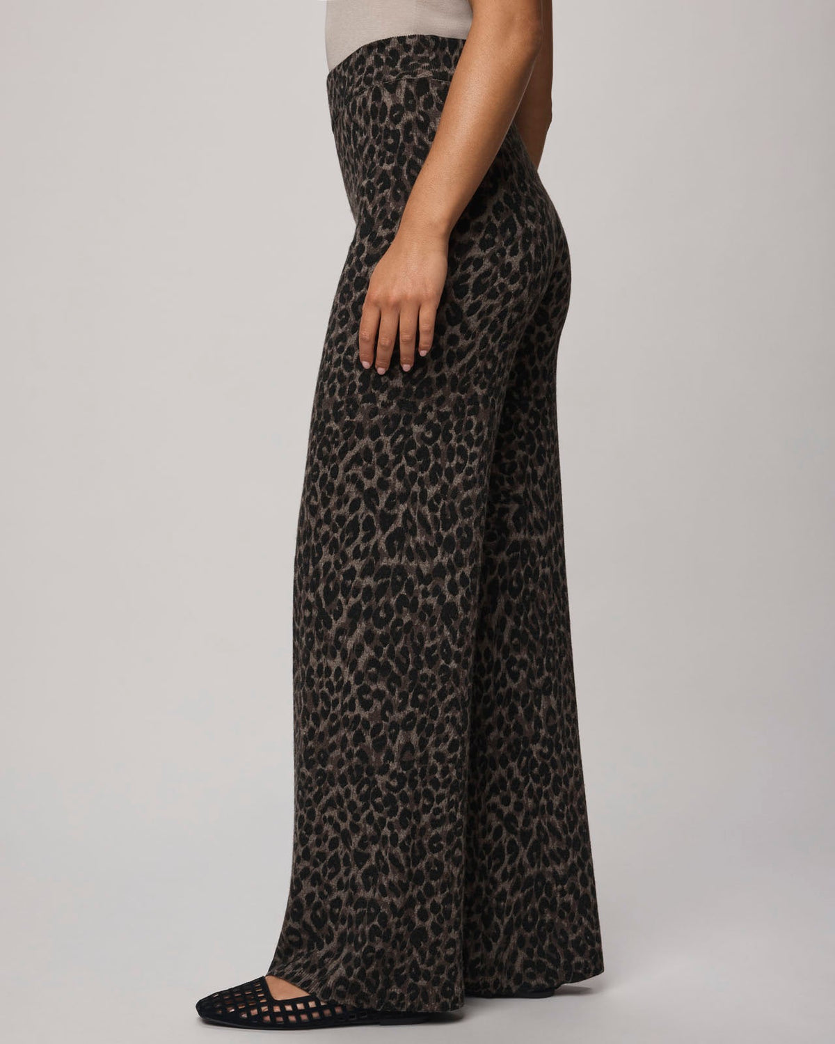 Leopard Lounge Sweater Pant - Leopard Print