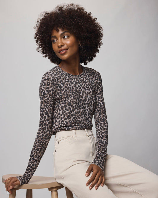 Leopard Bamboo Blend Long Sleeve Tee - Leopard Print