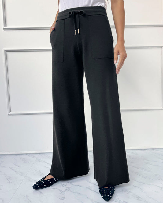 Splendid x @Cellajaneblog Sweater Wide Leg Pant - Black