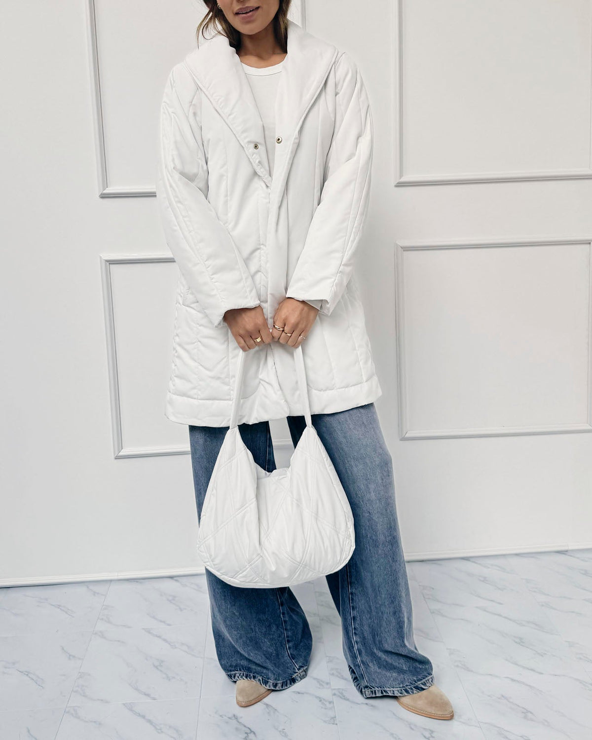 Splendid x @Cellajaneblog Quilted Coat - Snow